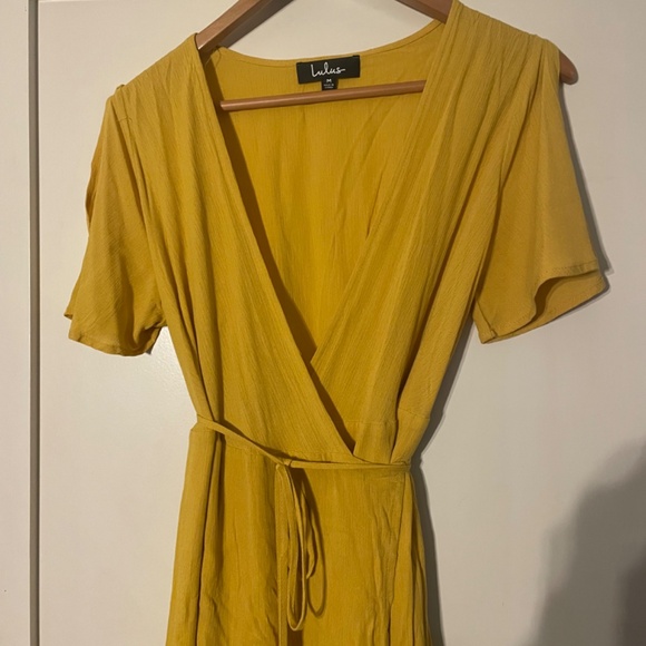 Yellow Wrap Dress - Picture 3 of 3